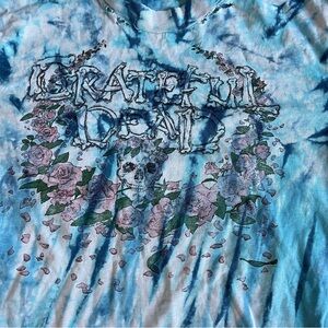 80s Grateful Dead Skull and Roses Tie-Dye T-Shirt / size Large